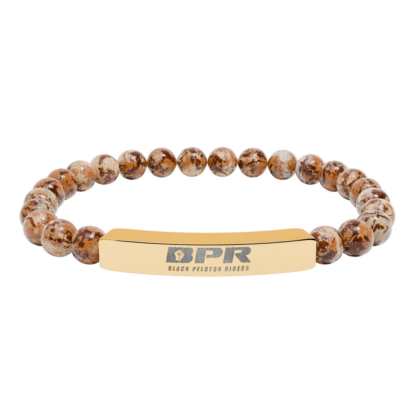 BPR Engravable Natural Stone Stretch Bar Bracelet — Custom Beaded Gemstone Bracelet