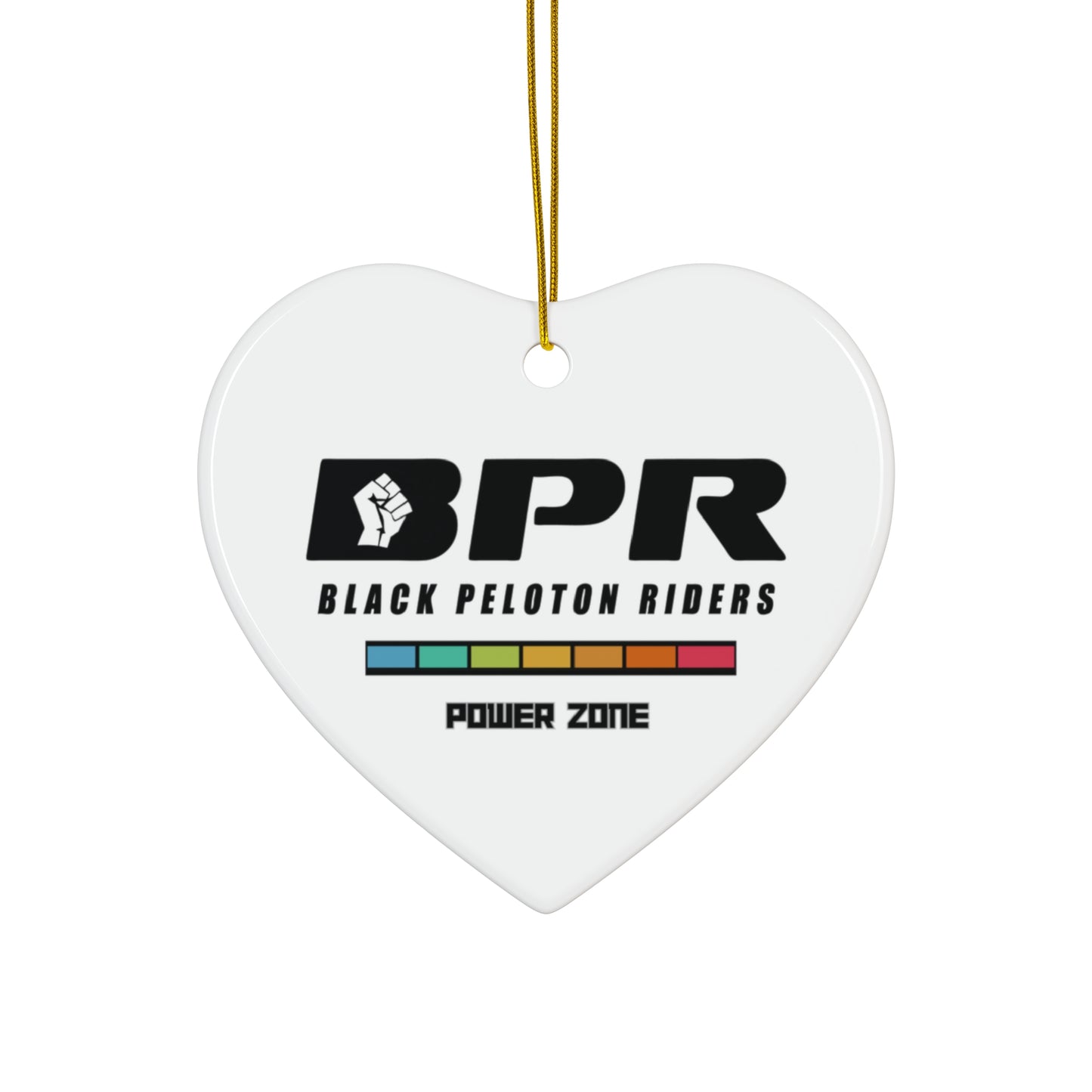 Ceramic Ornament — Black Peloton Riders (BPR) Star Ornament, "Power Zone" Cycling Keepsake