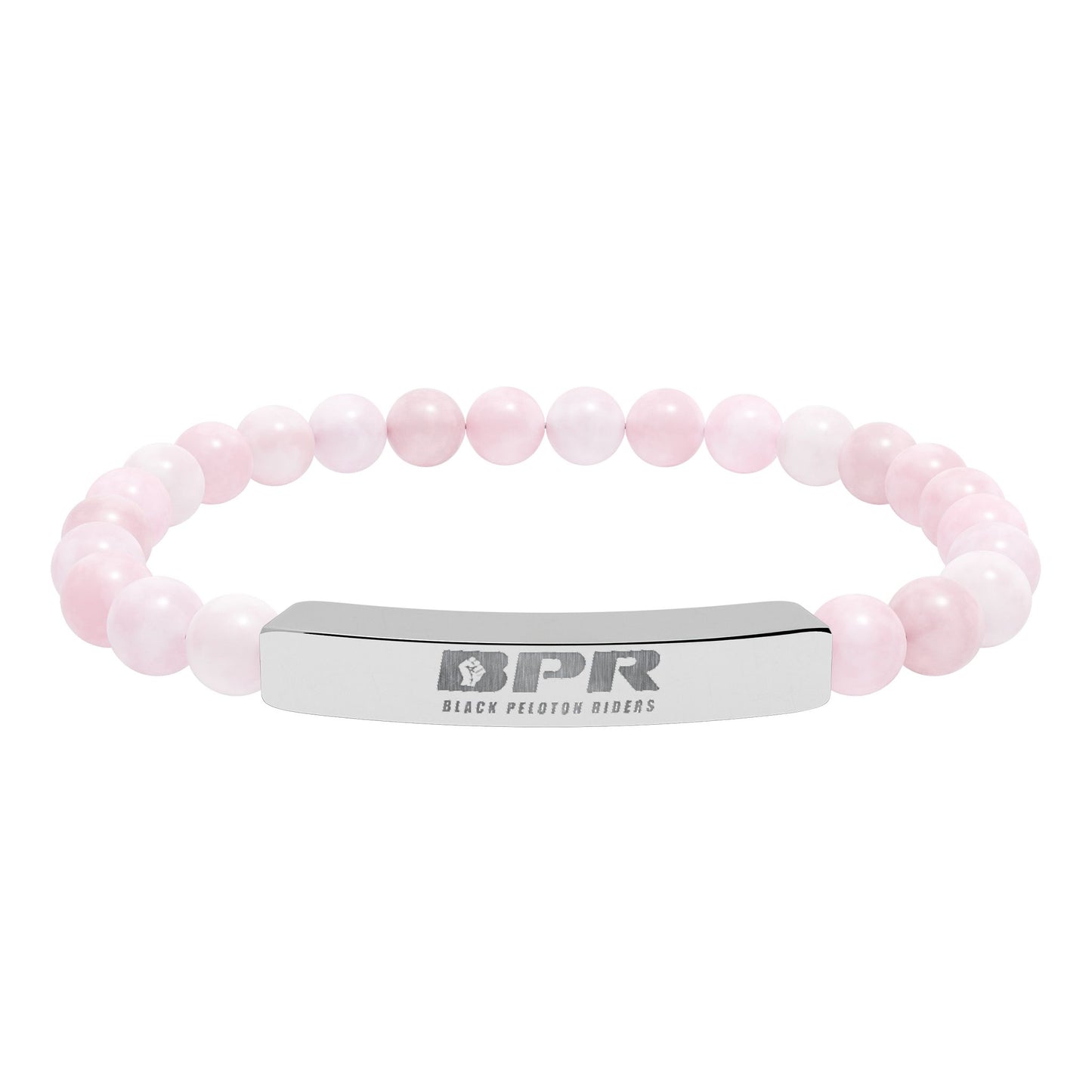 BPR Engravable Natural Stone Stretch Bar Bracelet — Custom Beaded Gemstone Bracelet