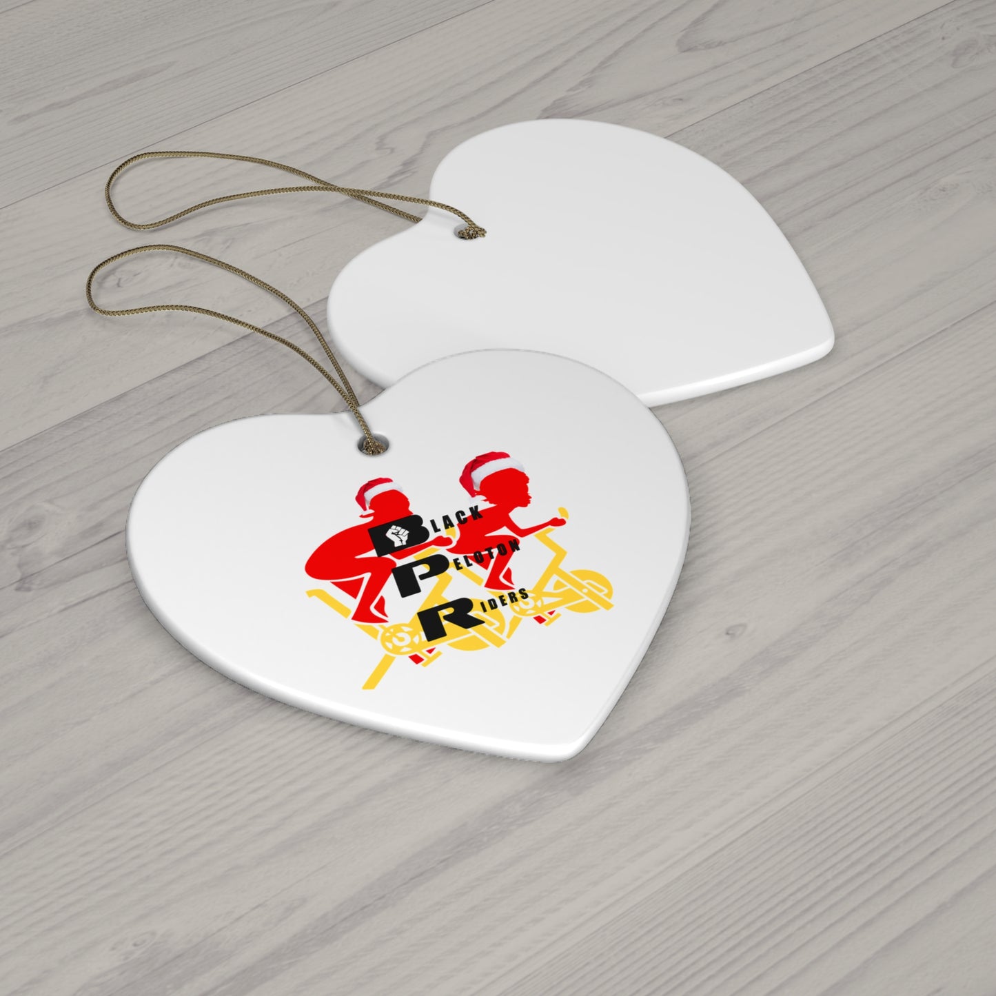 Black Peloton Riders Ceramic Star Ornament — Biking Crew Holiday Decoration