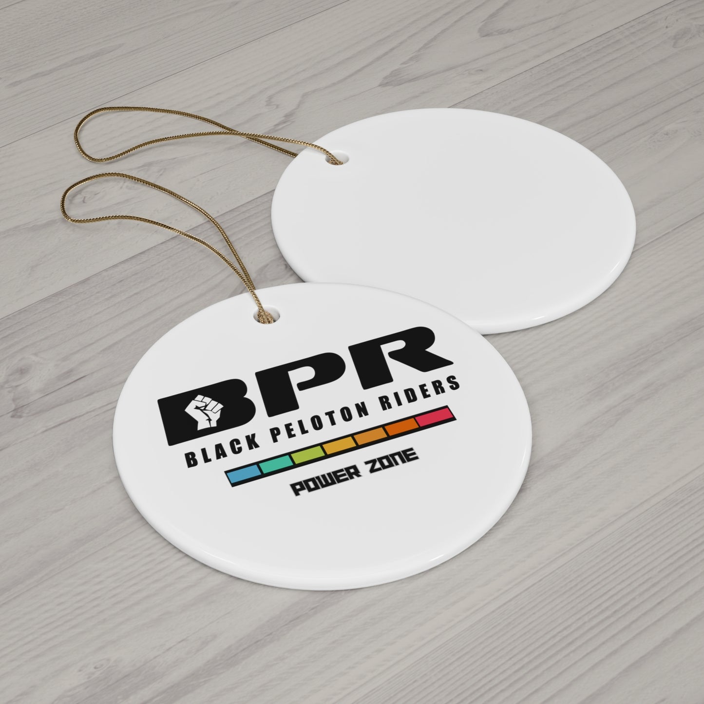 Ceramic Ornament — Black Peloton Riders (BPR) Star Ornament, "Power Zone" Cycling Keepsake