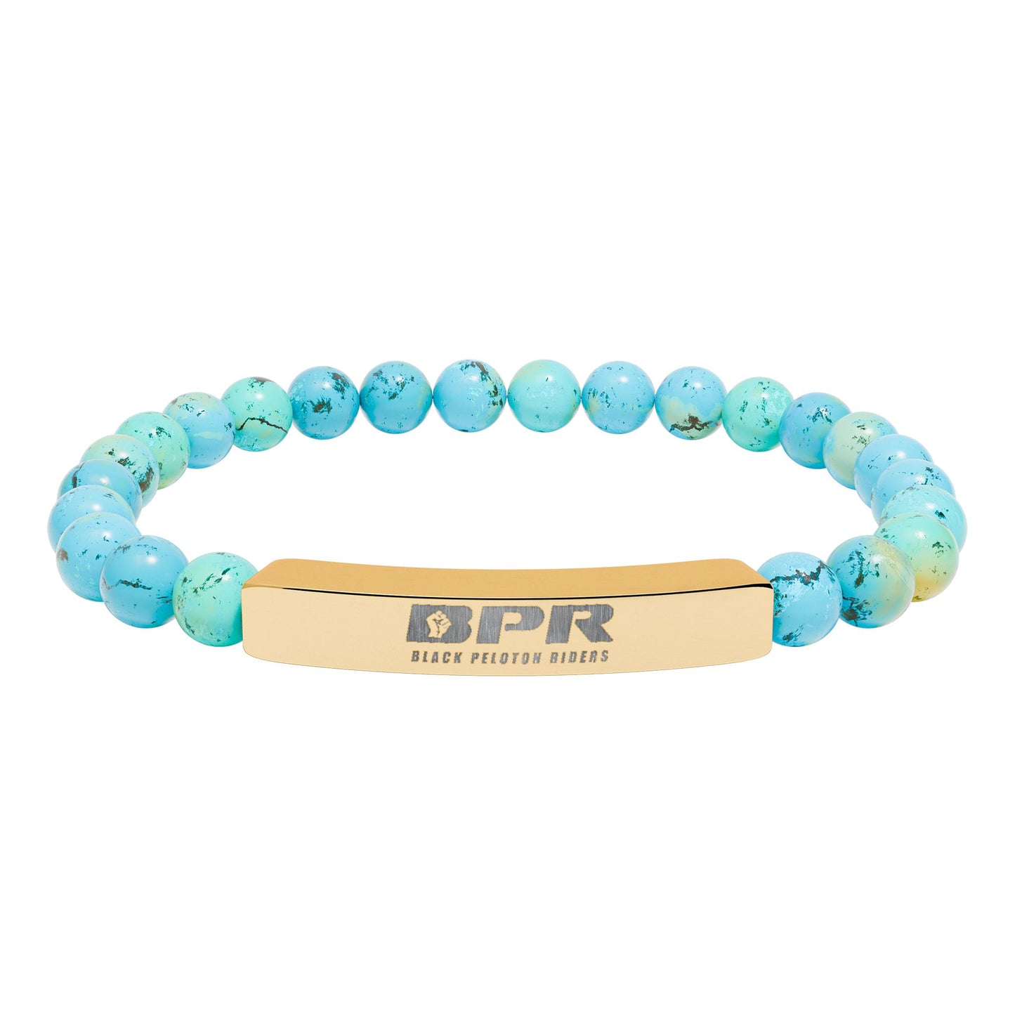 BPR Engravable Natural Stone Stretch Bar Bracelet — Custom Beaded Gemstone Bracelet