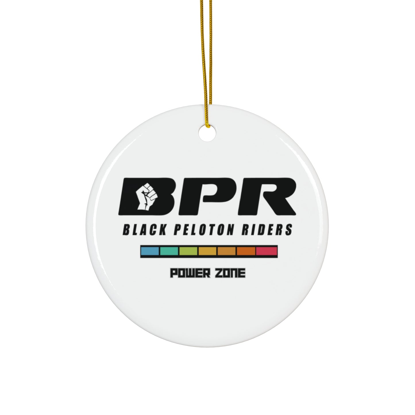 Ceramic Ornament — Black Peloton Riders (BPR) Star Ornament, "Power Zone" Cycling Keepsake