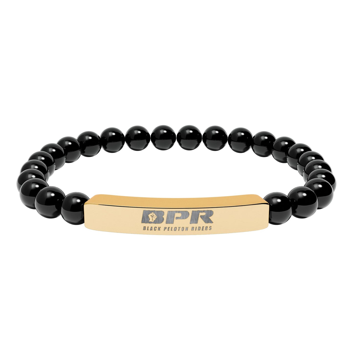BPR Engravable Natural Stone Stretch Bar Bracelet — Custom Beaded Gemstone Bracelet