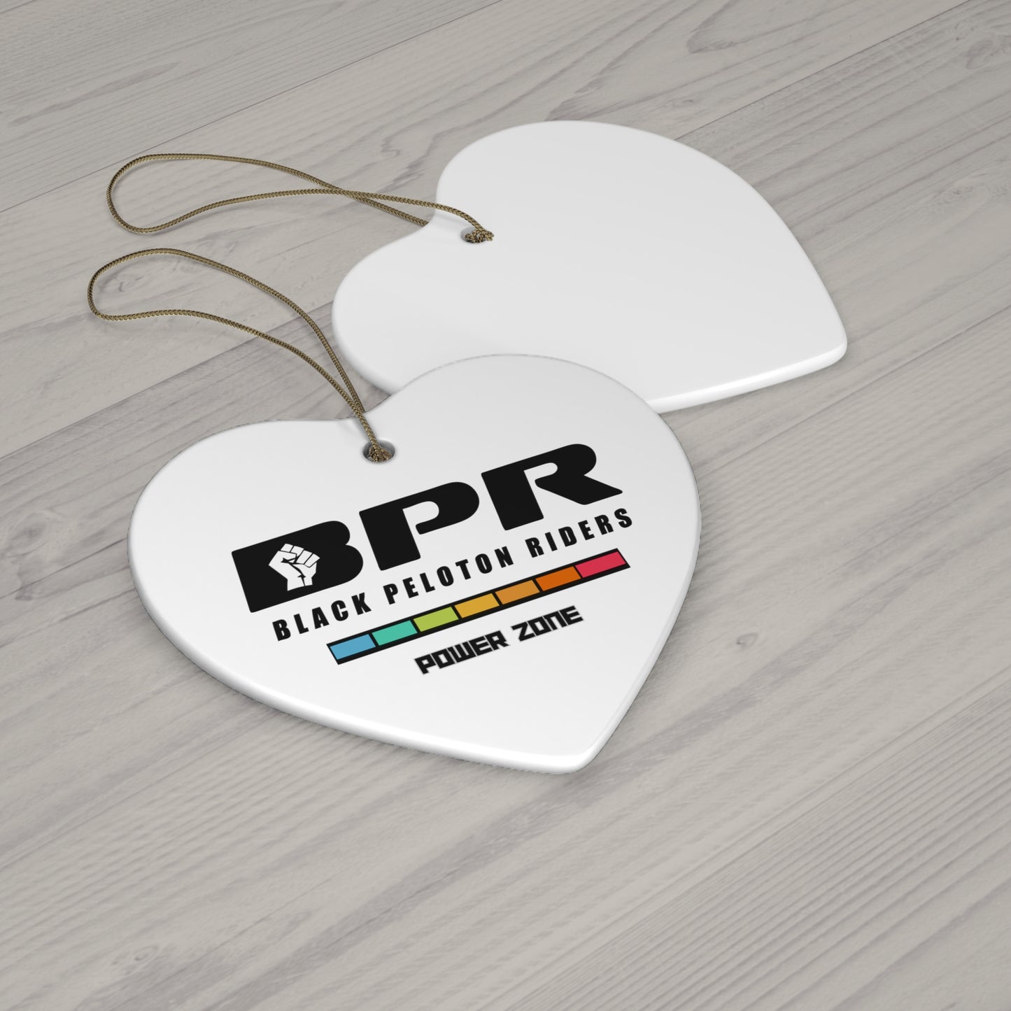 Ceramic Ornament — Black Peloton Riders (BPR) Star Ornament, "Power Zone" Cycling Keepsake