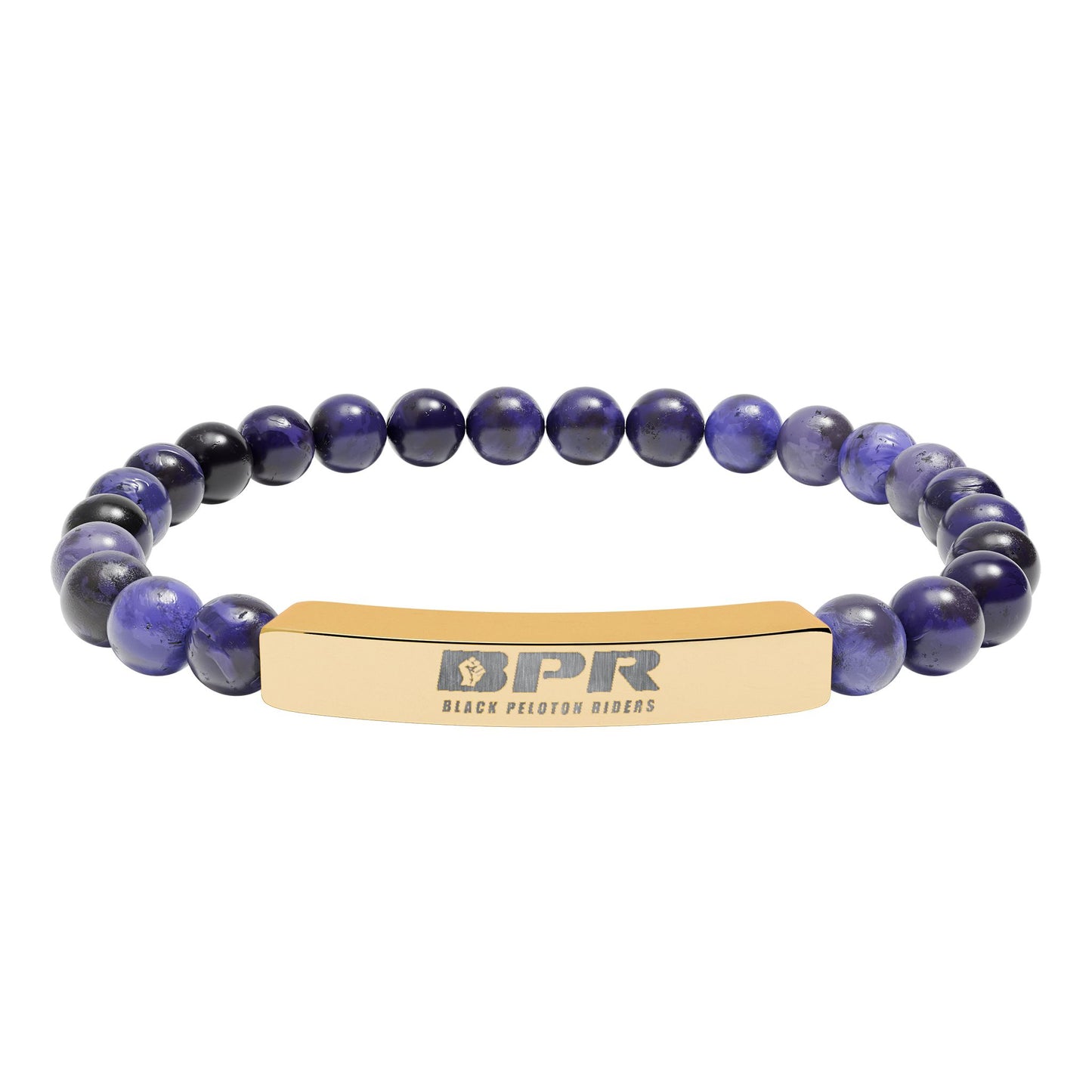 BPR Engravable Natural Stone Stretch Bar Bracelet — Custom Beaded Gemstone Bracelet